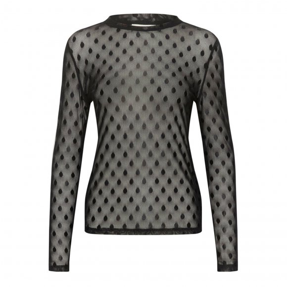 Kaffe - Mina ls mesh bluse fra Kaffe